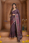 Shubh Lakshmi ~ Handloom High Quality Pure Soft Silk Saree in Coffee Brown (Silk Mark Certified)