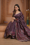 Shubh Lakshmi ~ Handloom High Quality Pure Soft Silk Saree in Coffee Brown (Silk Mark Certified)