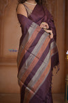 Shubh Lakshmi ~ Handloom High Quality Pure Soft Silk Saree in Salient Brown (Silk Mark Certified)