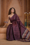 Shubh Lakshmi ~ Handloom High Quality Pure Soft Silk Saree in Salient Brown (Silk Mark Certified)