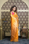 Shubh Lakshmi 2.0 ~ Handloom Banarasi High Quality Pure Katan Silk Saree in First Light Yellow (Silk Mark Certified)