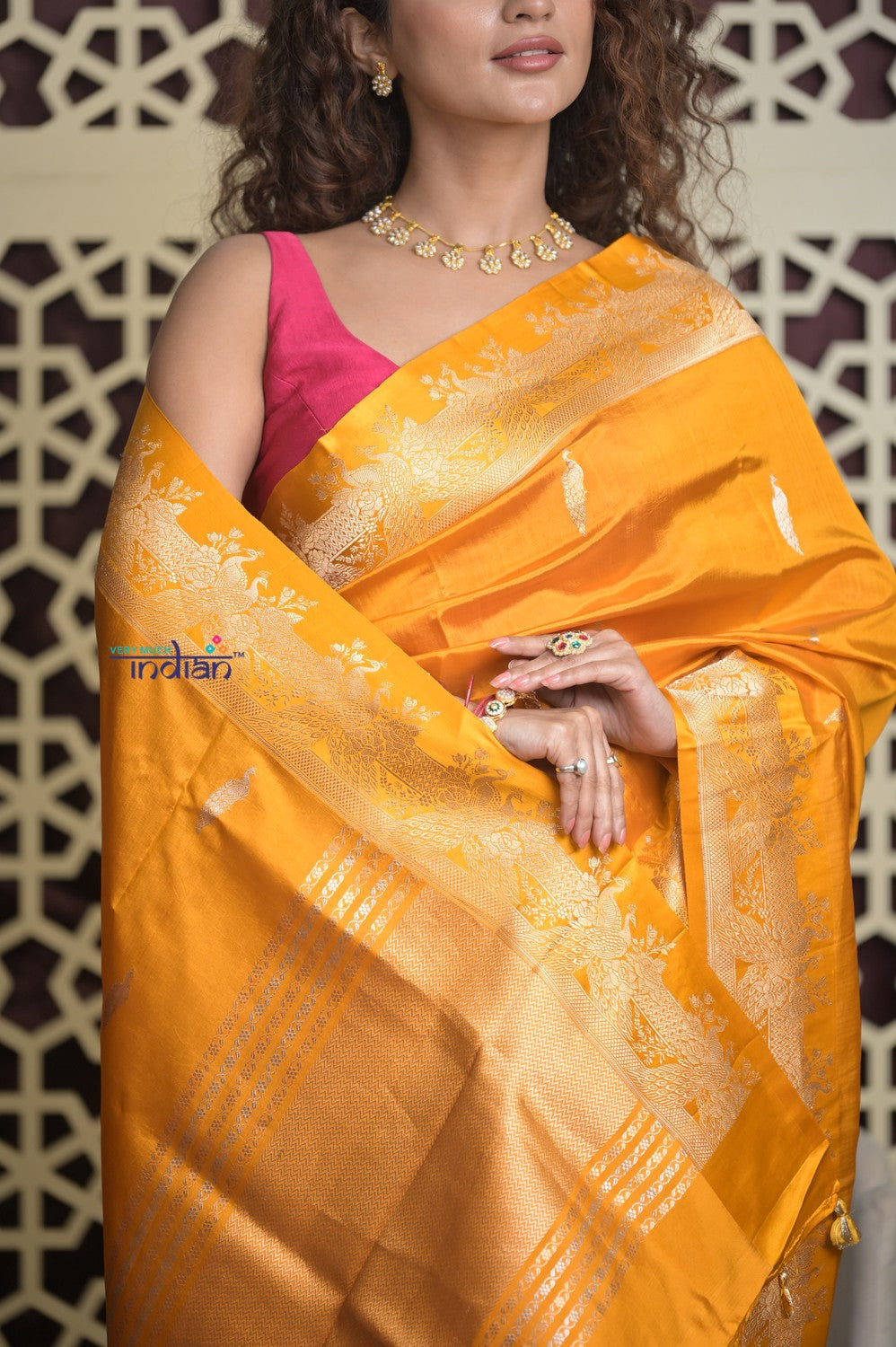 Shubh Lakshmi 2.0 ~ Handloom Banarasi High Quality Pure Katan Silk Saree in First Light Yellow (Silk Mark Certified)