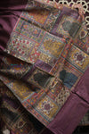 Shubh Lakshmi 2.0 ~ Handloom Dupion Silk Saree with Digital Print in Dark Maroon