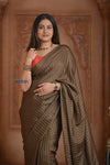 Shubh Lakshmi ~ Handloom High Quality Pure Soft Silk Saree in Light Brown and Pink (Silk Mark Certified)