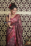 Shubh Lakshmi 2.0 ~ Designer Chanderi Cotton Silk Saree with Digital Floral Print in Brown