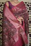 Shubh Lakshmi 2.0 ~ Designer Chanderi Cotton Silk Saree with Digital Floral Print in Brown