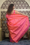 Shubh Lakshmi 2.0 ~ Handloom High Quality Pure Soft Silk Saree in Peach Pink (Silk Mark Certified)