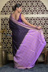 Shubh Lakshmi 2.0 ~ Handloom High Quality Pure Mysore Silk Saree in Dark Violet (Silk Mark Certified)