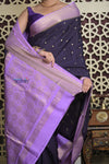 Shubh Lakshmi 2.0 ~ Handloom High Quality Pure Mysore Silk Saree in Dark Violet (Silk Mark Certified)
