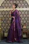 Shubh Lakshmi 2.0 ~ Designer Kota Saree with Mirror Work in Dark Purple