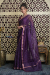 Shubh Lakshmi 2.0 ~ Designer Kota Saree with Mirror Work in Dark Purple