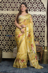Shubh Lakshmi 2.0 ~ Handloom Pure Silk Saree in Sunlight Yellow (Silk Mark Certified)