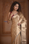 Shubh Lakshmi! Special ~ Handloom Pure Tissue Silk Saree in Champagne Gold (Silk Mark Certified)