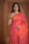 Shubh Lakshmi! Special ~ Handloom High Quality Pure Soft Silk Saree in Peach Pink (Silk Mark Certified)