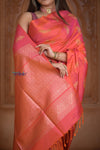 Shubh Lakshmi! Special ~ Handloom High Quality Pure Soft Silk Saree in Peach Pink (Silk Mark Certified)