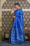 Shubh Lakshmi 2.0 ~ Handloom Pure Silk Soft Saree in Marine Blue (Silk Mark Certified)