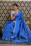Shubh Lakshmi 2.0 ~ Handloom Pure Silk Soft Saree in Marine Blue (Silk Mark Certified)