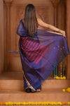 Shubh Lakshmi ~ Handloom High Quality Pure Soft Silk Kota Saree in Royal Blue (Silk Mark Certified)