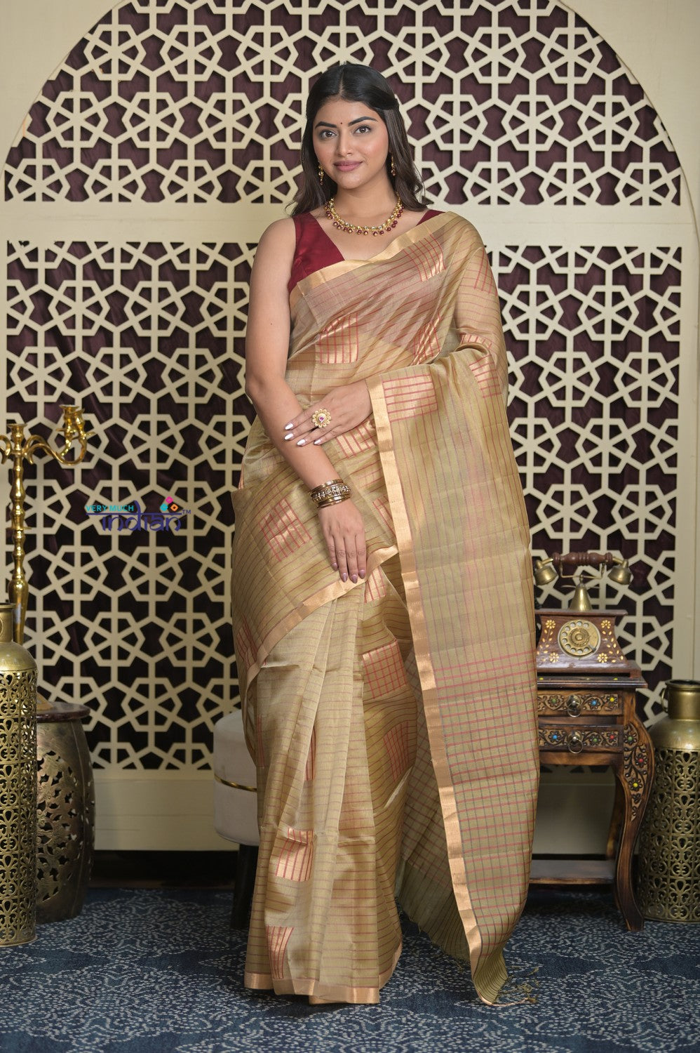 Shubh Lakshmi 2.0 ~ Handloom Designer Cotton Silk Saree in Sage Yellow