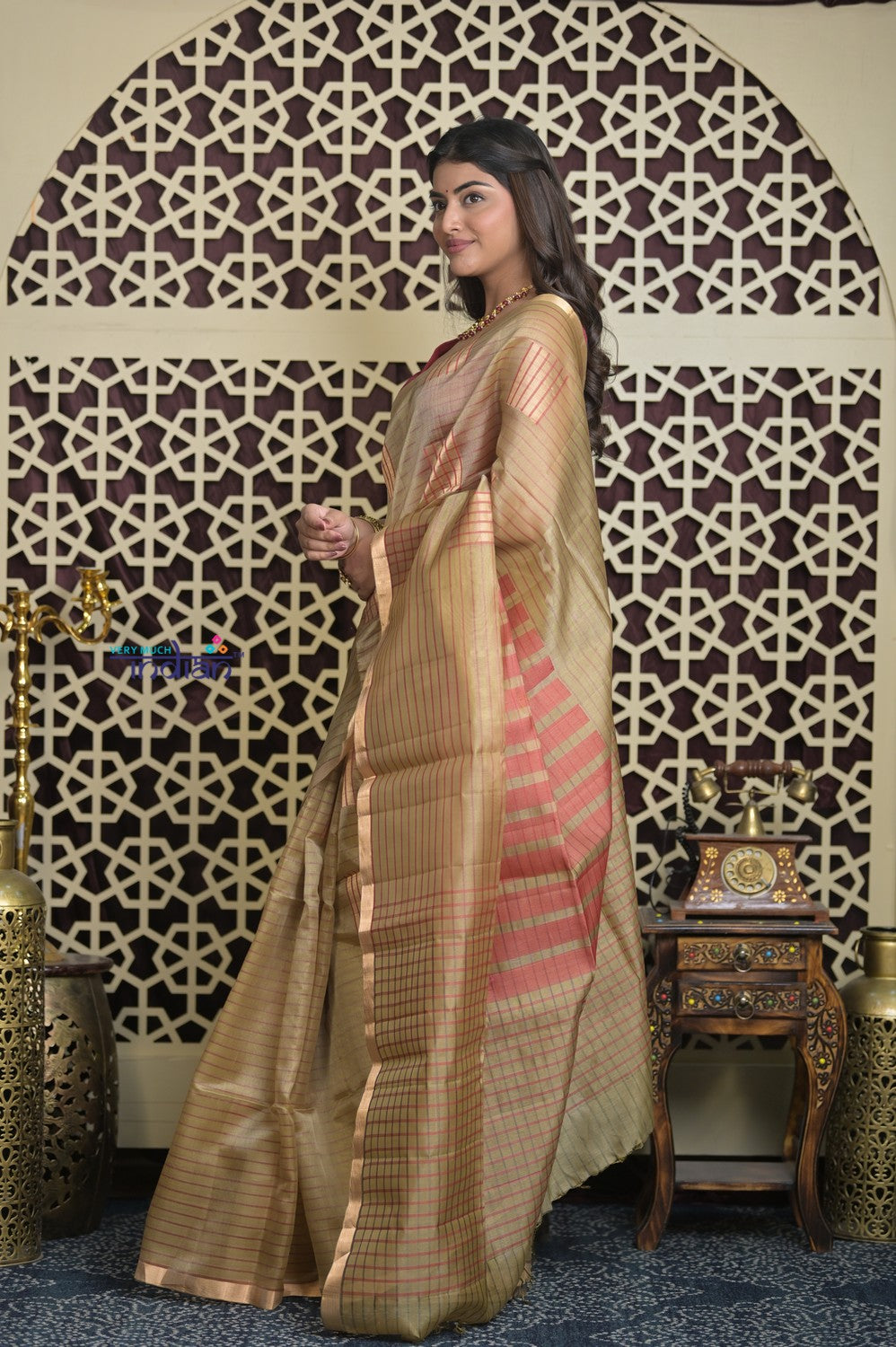 Shubh Lakshmi 2.0 ~ Handloom Designer Cotton Silk Saree in Sage Yellow