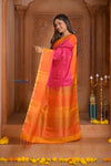Shubh Lakshmi ~ Handloom High Quality Pure Soft Silk Saree in Pink and Orange (Silk Mark Certified)