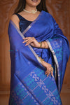 Shubh Lakshmi ~ Handloom High Quality Pure Soft Silk Saree in Marine Blue (Silk Mark Certified)