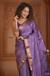 Shubh Lakshmi ~ Handloom High Quality Pure Soft Silk Saree in Lilac Gold (Silk Mark Certified)