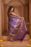 Shubh Lakshmi ~ Handloom High Quality Pure Soft Silk Saree in Lilac Gold (Silk Mark Certified)