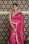 Shubh Lakshmi 2.0 ~ Handloom High Quality Pure Katan Silk Saree in Magenta Pink (Silk Mark Certified)