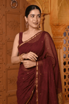 Shubh ~ Designer! High Quality Pure Mul Cotton Handloom Saree - Maroon - verymuchindian.com