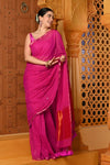 Shubh ~ Designer! High Quality Pure Mul Cotton Handloom Saree - Pink - verymuchindian.com