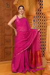 Shubh ~ Designer! High Quality Pure Mul Cotton Handloom Saree - Pink - verymuchindian.com