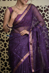 Shubh Lakshmi 2.0 ~ Designer Kota Saree with Mirror Work in Dark Purple - verymuchindian.com
