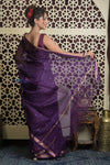 Shubh Lakshmi 2.0 ~ Designer Kota Saree with Mirror Work in Dark Purple - verymuchindian.com