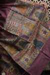 Shubh Lakshmi 2.0 ~ Handloom Dupion Silk Saree with Digital Print in Dark Maroon - verymuchindian.com