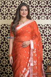 Shubh Lakshmi 2.0 ~ Handloom High Quality Pure Kota Silk Saree in Cerulean Red (Silk Mark Certified) - verymuchindian.com