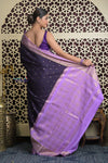 Shubh Lakshmi 2.0 ~ Handloom High Quality Pure Mysore Silk Saree in Dark Violet (Silk Mark Certified) - verymuchindian.com