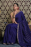 Shubh Lakshmi 2.0 ~ Handloom High Quality Pure Mysore Silk Saree in Royal Blue( Silk Mark Certified) - verymuchindian.com