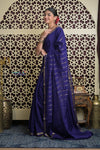 Shubh Lakshmi 2.0 ~ Handloom High Quality Pure Mysore Silk Saree in Royal Blue( Silk Mark Certified) - verymuchindian.com