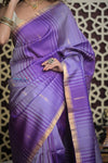 Shubh Lakshmi 2.0 ~ Handloom High Quality Pure Soft Silk Saree in Lilac and Purple (Silk Mark Certified) - verymuchindian.com