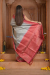 Shubh Lakshmi~ Handloom High Quality Pure Soft Silk Brocade Saree in Light Yellow (Silk Mark Certified) - verymuchindian.com