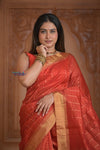Shubh Lakshmi~ Handloom High Quality Pure Soft Silk Kota Saree in Crimson Red (Silk Mark Certified) - verymuchindian.com