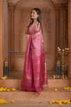 Shubh Lakshmi~ Handloom High Quality Pure Soft Silk Saree in Fuschia Pink (Silk Mark Certified) - verymuchindian.com