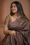 Shubh Lakshmi ~ Handloom High Quality Pure Soft Silk Saree in Gold Brown (Silk Mark Certified) - verymuchindian.com