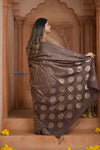 Shubh Lakshmi ~ Handloom High Quality Pure Soft Silk Saree in Gold Brown (Silk Mark Certified) - verymuchindian.com