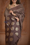 Shubh Lakshmi ~ Handloom High Quality Pure Soft Silk Saree in Gold Brown (Silk Mark Certified) - verymuchindian.com
