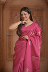 Shubh Lakshmi~ Handloom High Quality Pure Soft Silk Saree in Hot Pink (Silk Mark Certified) - verymuchindian.com