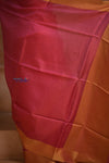 Shubh Lakshmi ~ Handloom High Quality Pure Soft Silk Saree in Pink and Orange (Silk Mark Certified) - verymuchindian.com