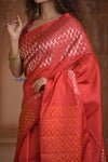Shubh Lakshmi ~ Handloom High Quality Pure Soft Silk Saree in Ruby (Silk Mark Certified) - verymuchindian.com