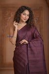 Shubh Lakshmi ~ Handloom High Quality Pure Soft Silk Saree in Salient Brown (Silk Mark Certified) - verymuchindian.com